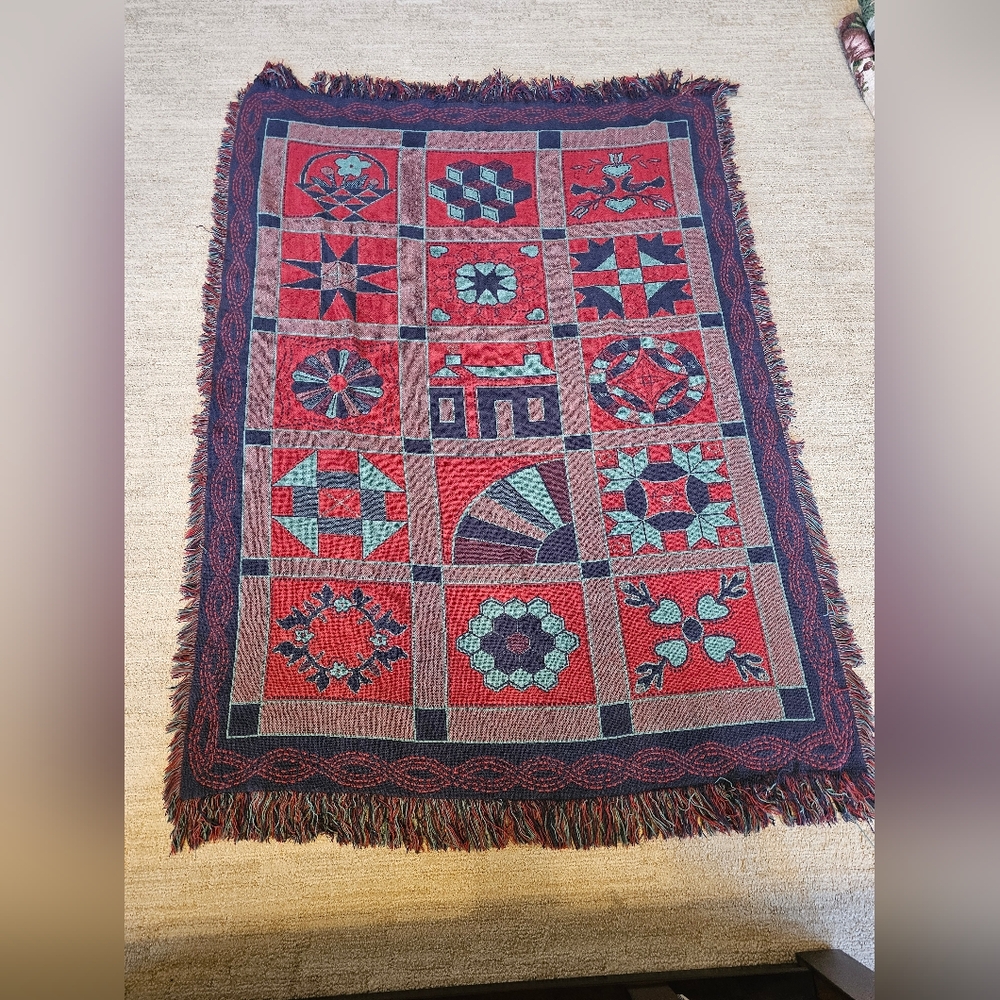 Handmade Abstract Tapestry Throw